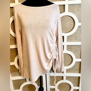 Staccato, “Blush Heather Pink” Long Sleeve Ruched-Side Sweater, WM’S SZ- S